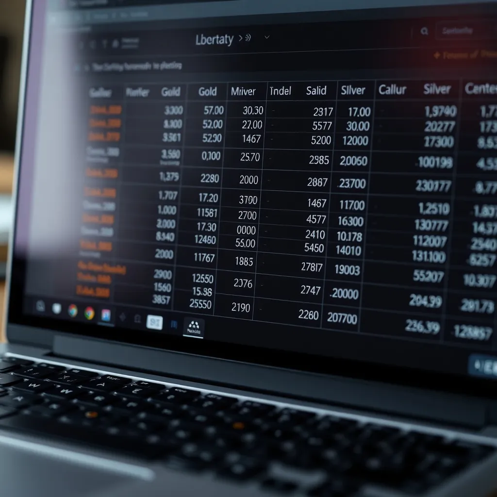A close up of a laptop screen showing a clean financial spre